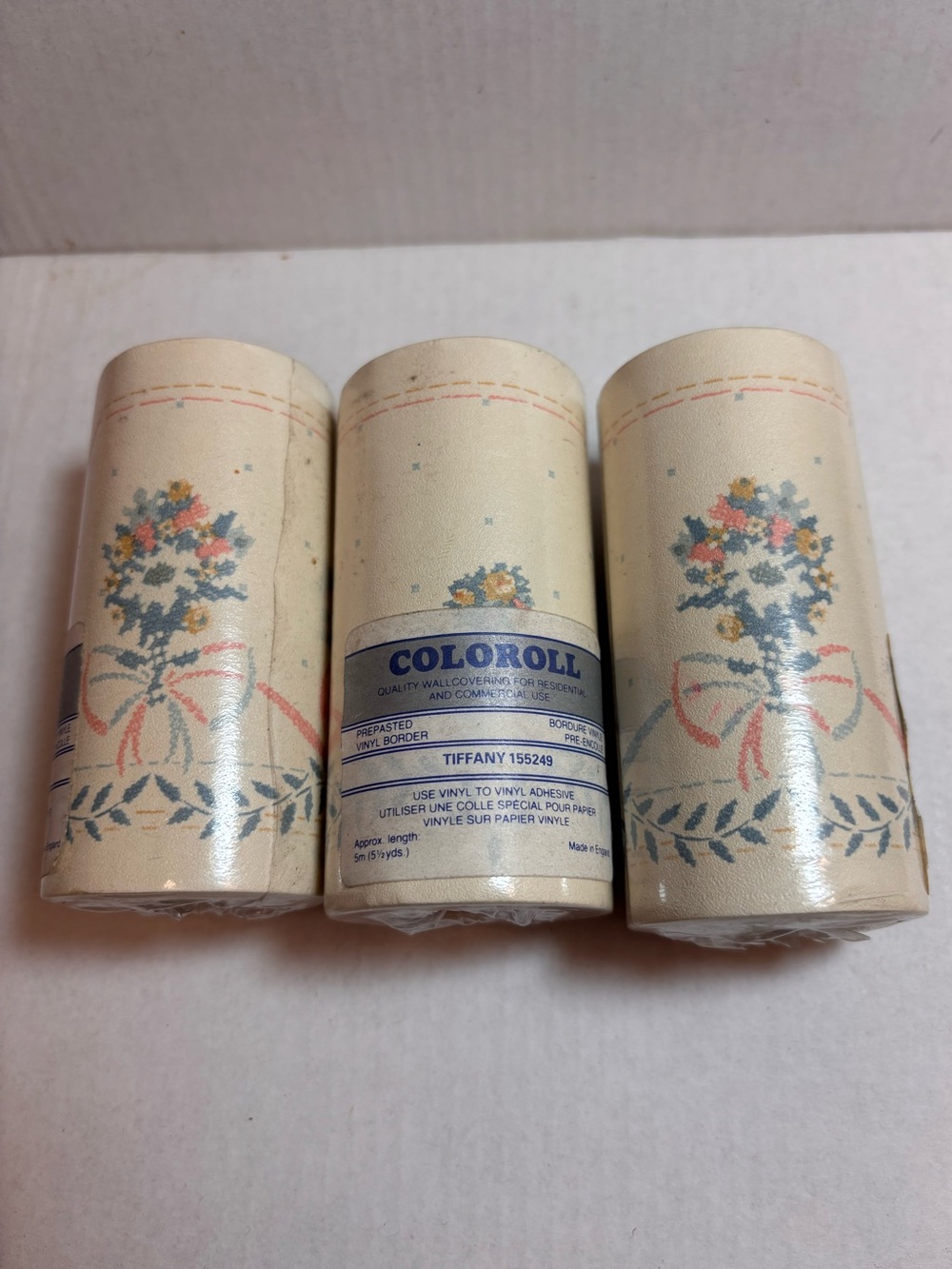 NIP Tiffany Country Cottage Floral Petite Wallpaper Border 3 Rolls Deadstock